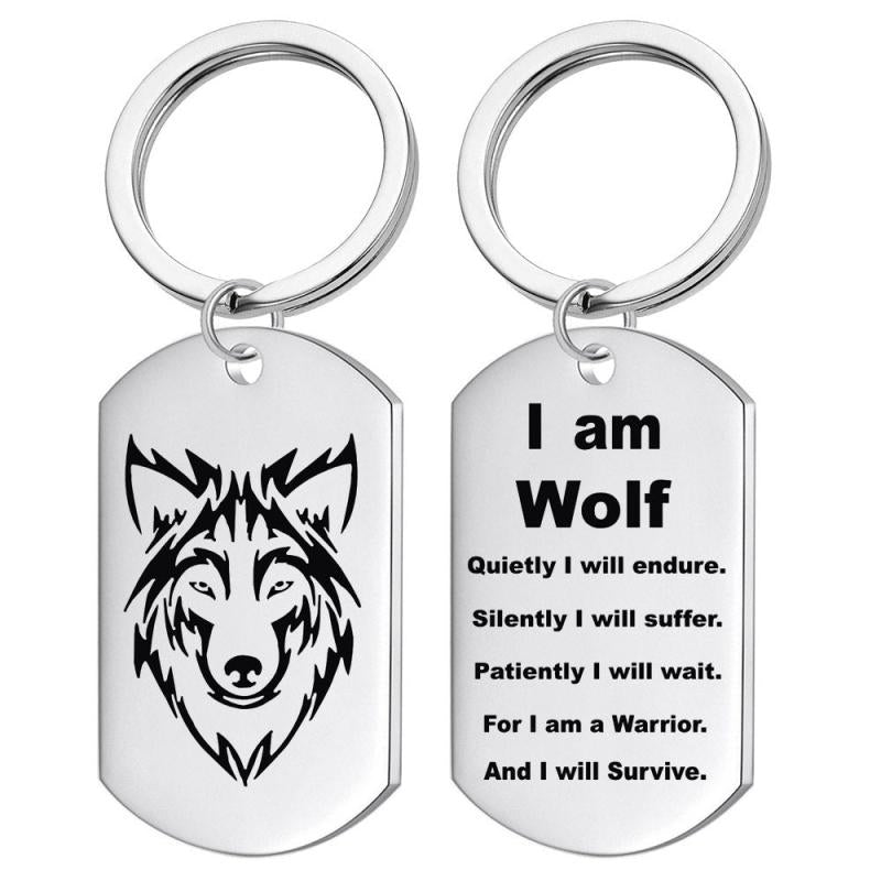 Wolf Head Necklace Keychain