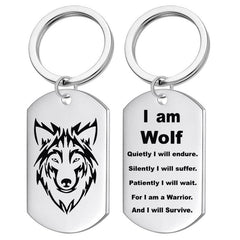 Wolf Head Necklace Keychain