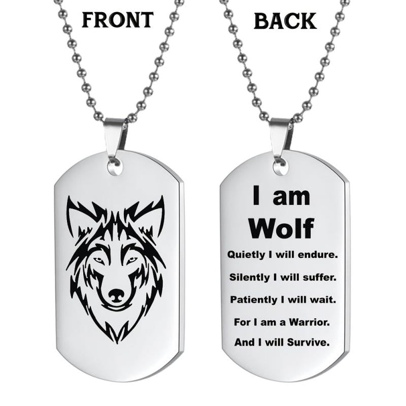 Wolf Head Necklace Keychain