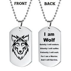 Wolf Head Necklace Keychain