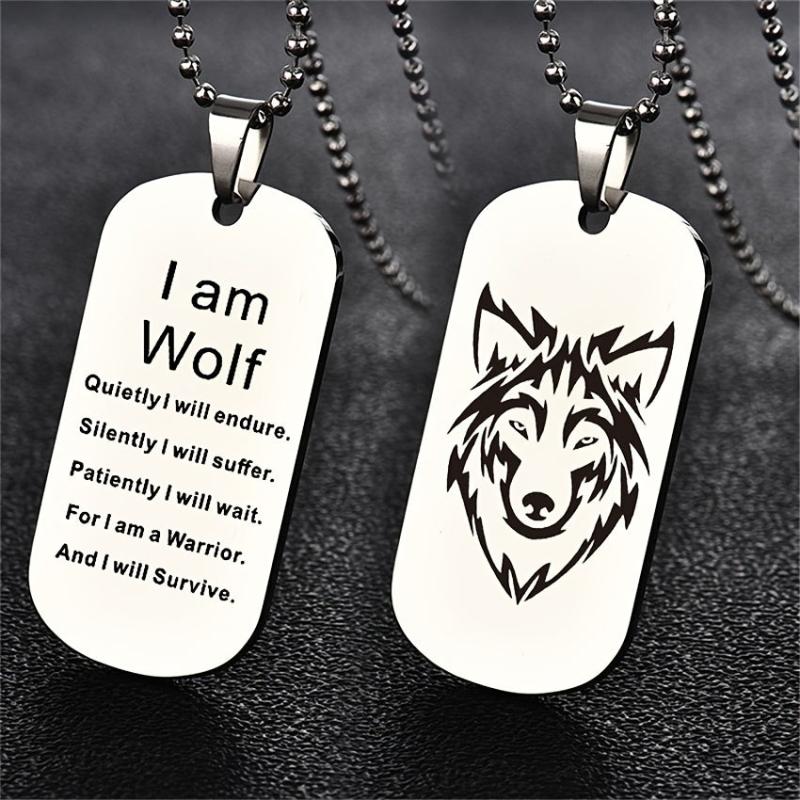 Wolf Head Necklace Keychain