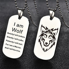 Wolf Head Necklace Keychain