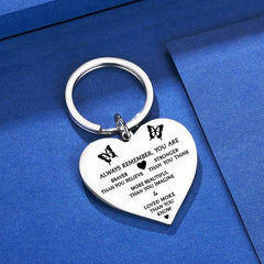 Stainless Steel Letter Heart Pendant Keychain