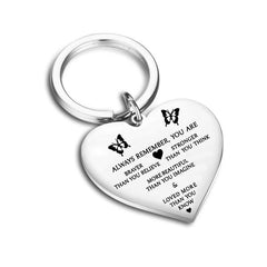 Stainless Steel Letter Heart Pendant Keychain