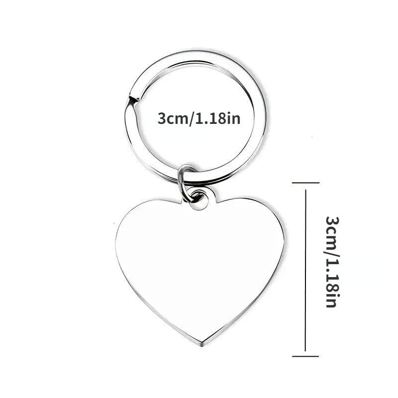 Stainless Steel Letter Heart Pendant Keychain