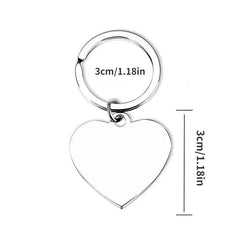 Stainless Steel Letter Heart Pendant Keychain