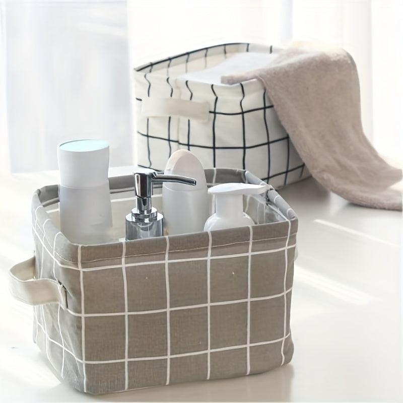 Canvas Desktop Storage Basket Organizer Toiletry Wash Box