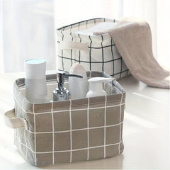 Canvas Desktop Storage Basket Organizer Toiletry Wash Box