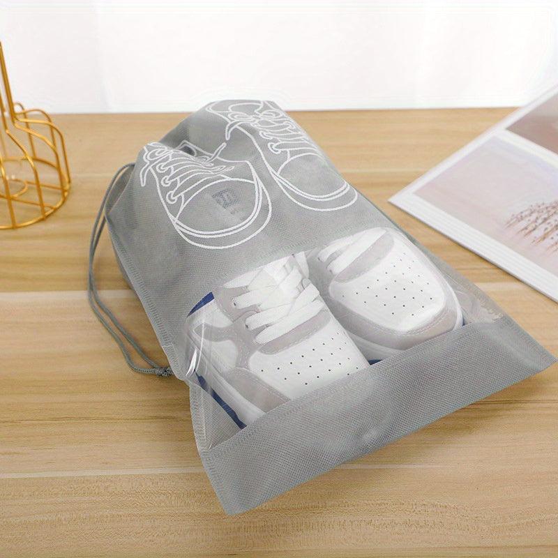 5Pcs No-woven Shoes Storage Bag Drawstring Shoes Pouch Protective Cover