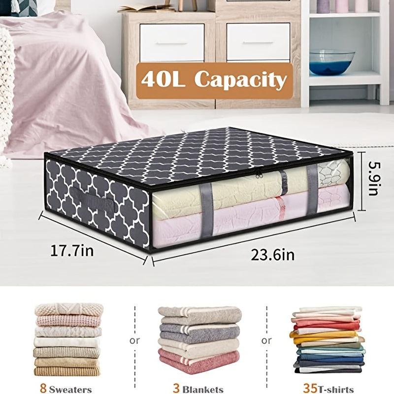Large Clothes Storage Bag with Zipper & Handle - Space Saver Organizer