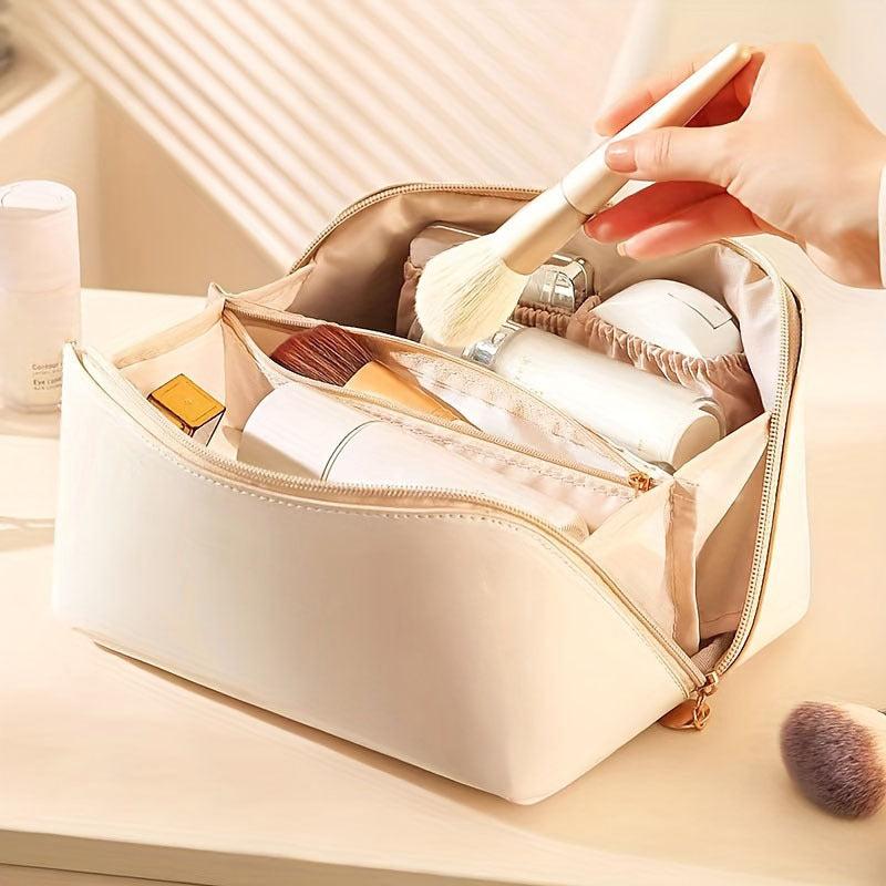Large Capacity Travel Cosmetic Bag Waterproof Zipper Organizer