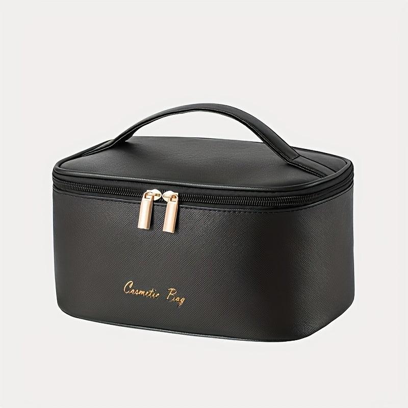 Portable Makeup Brush Organizer Bag Faux Leather Travel Toiletry Bag