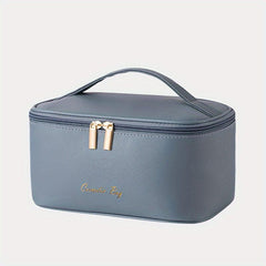Portable Makeup Brush Organizer Bag Faux Leather Travel Toiletry Bag