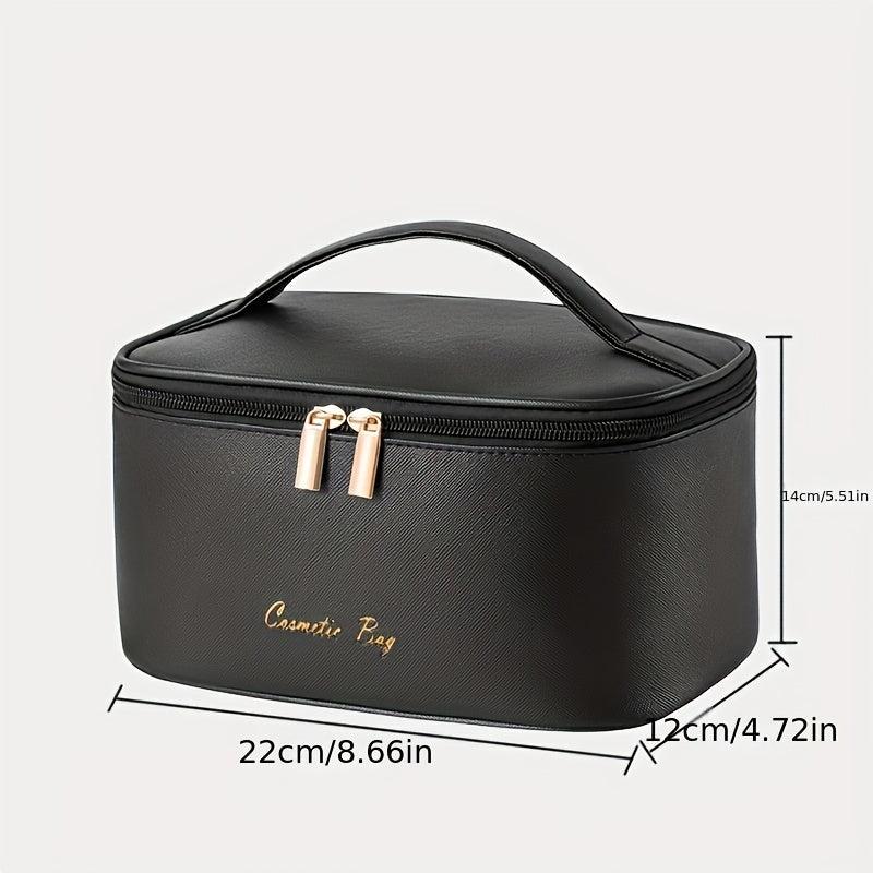 Portable Makeup Brush Organizer Bag Faux Leather Travel Toiletry Bag