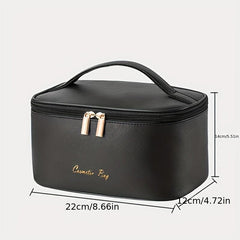 Portable Makeup Brush Organizer Bag Faux Leather Travel Toiletry Bag