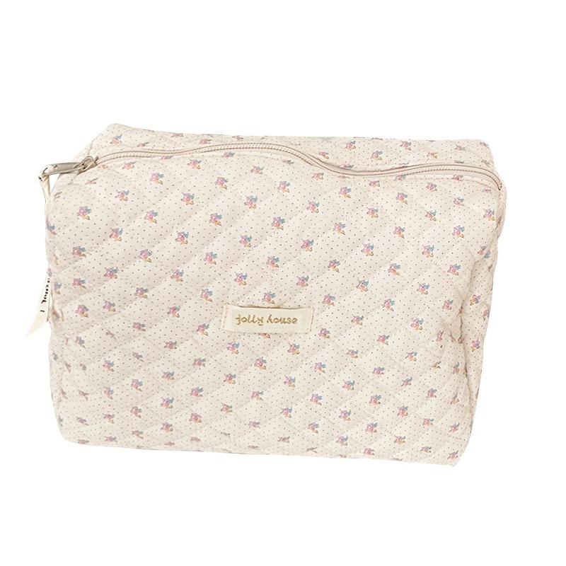 Portable Print Cosmetic Storage Bag Makeup Zipper Organizer