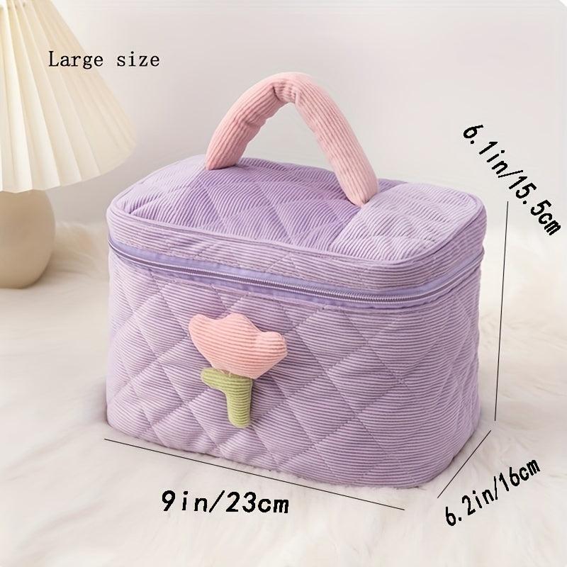 Portable Cosmetic Zipper Bag Travel Makeup Organizer Handbag