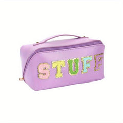 Chenille Letter Patches Cosmetic Bag Waterproof Makeup Storage Bag