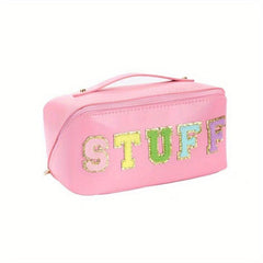 Chenille Letter Patches Cosmetic Bag Waterproof Makeup Storage Bag