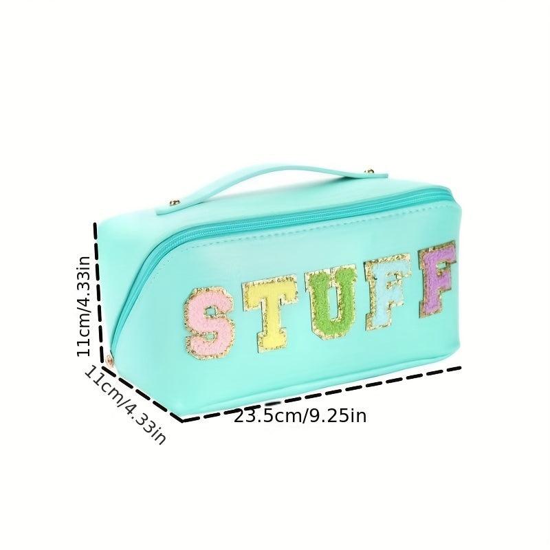 Chenille Letter Patches Cosmetic Bag Waterproof Makeup Storage Bag