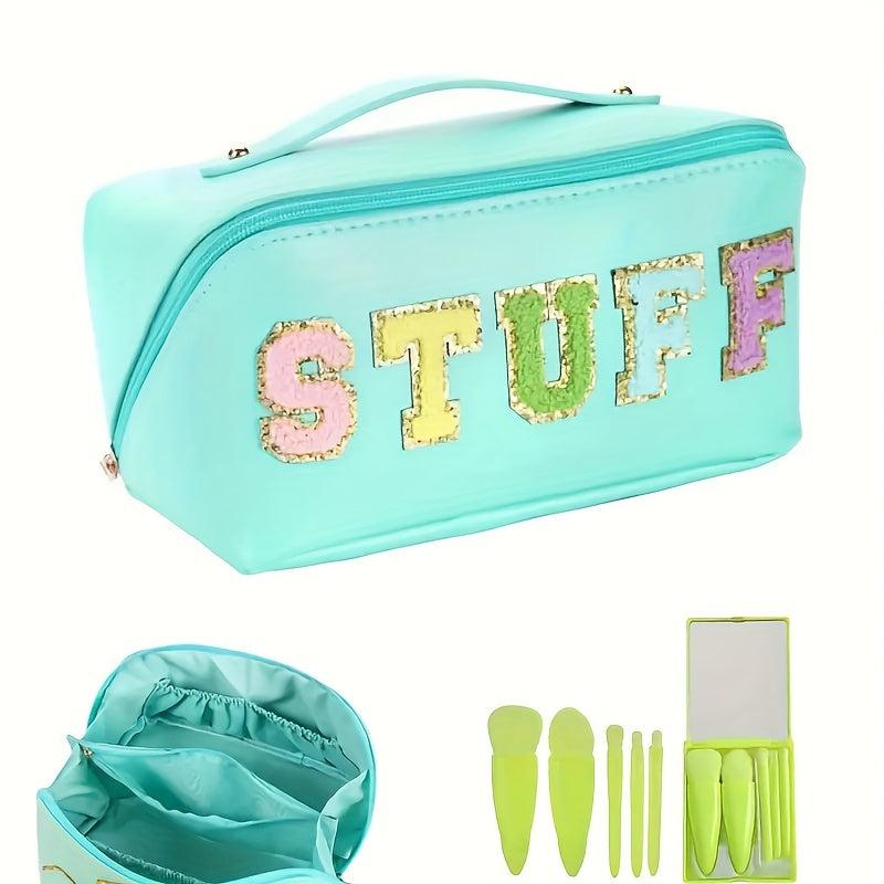 Chenille Letter Patches Cosmetic Bag Waterproof Makeup Storage Bag