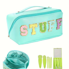 Chenille Letter Patches Cosmetic Bag Waterproof Makeup Storage Bag