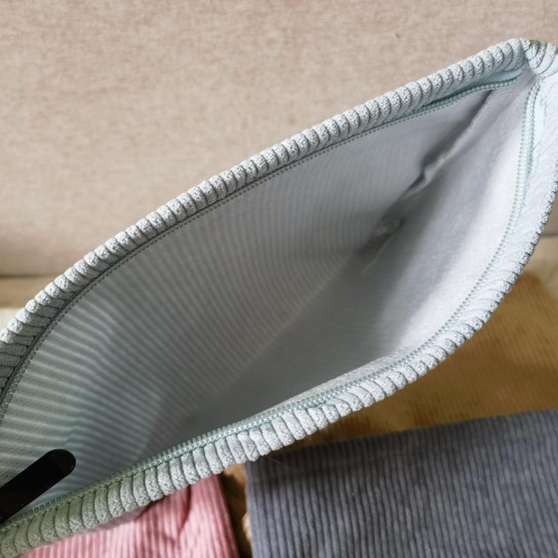Corduroy Cosmetic Bag Zipper Makeup Bag Travel Accessory