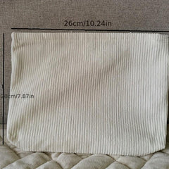 Corduroy Cosmetic Bag Zipper Makeup Bag Travel Accessory