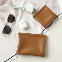 Mini Lipstick Storage Bag Faux Leather Coin Purse