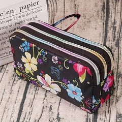 Vintage Floral Print Large Wallet Clutch Coin Purse