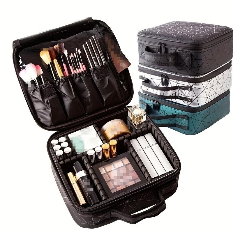 Portable Geometric Pattern Travel Makeup Bag