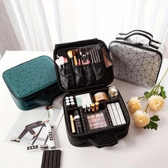Portable Geometric Pattern Travel Makeup Bag