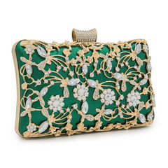 Rhinestone Hand Box Bag Clutch Evening Purse Chain Square Bag