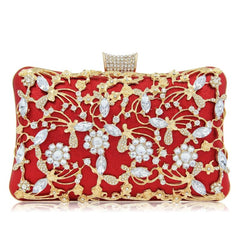 Rhinestone Hand Box Bag Clutch Evening Purse Chain Square Bag
