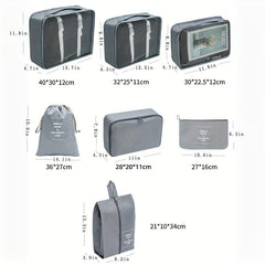 7pcs Travel Bag Sets Dustproof Luggage Bags