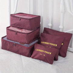 6Pcs Travel Storage Bag Set Clothes Packing Organizer Portable Luggage Organizer
