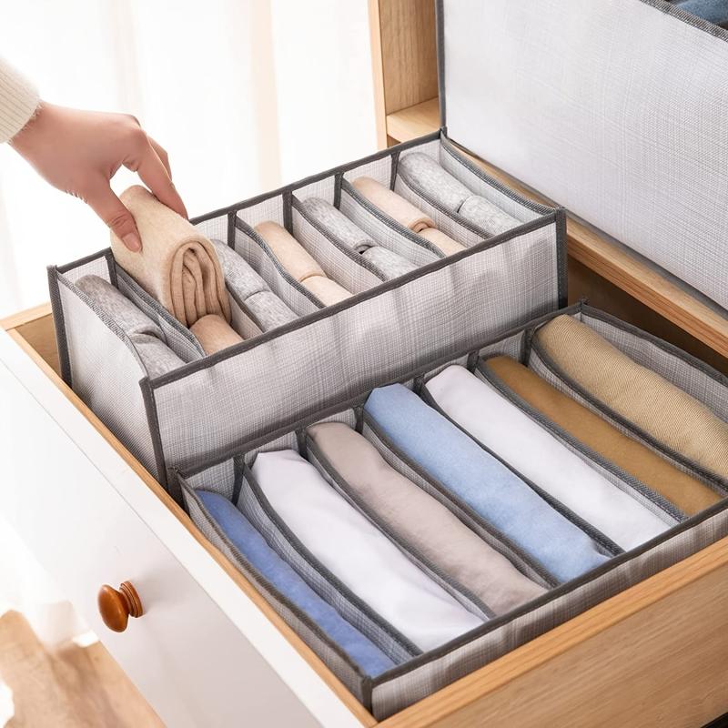 Foldable Clothes Storage Organizer with Grids Large Capacity Box