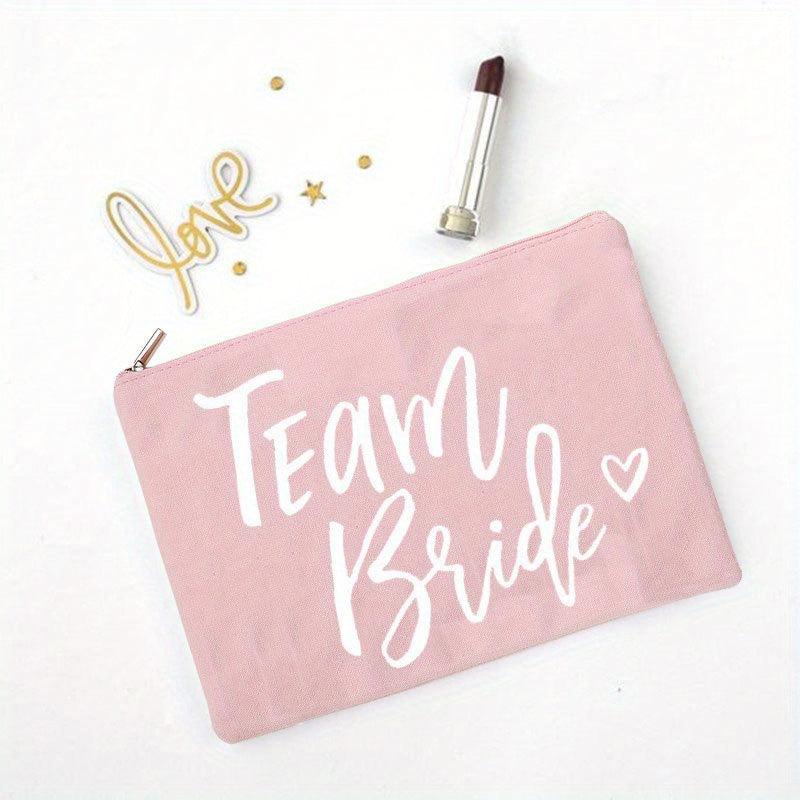 Bride Print Zipper Make Up Bag Canvas Travel Toiletry Organizer