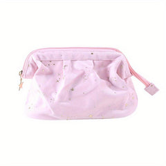 Shell Velvet Cosmetic Bag Glitter Star Sequins Storage Women's Travel Toiletry