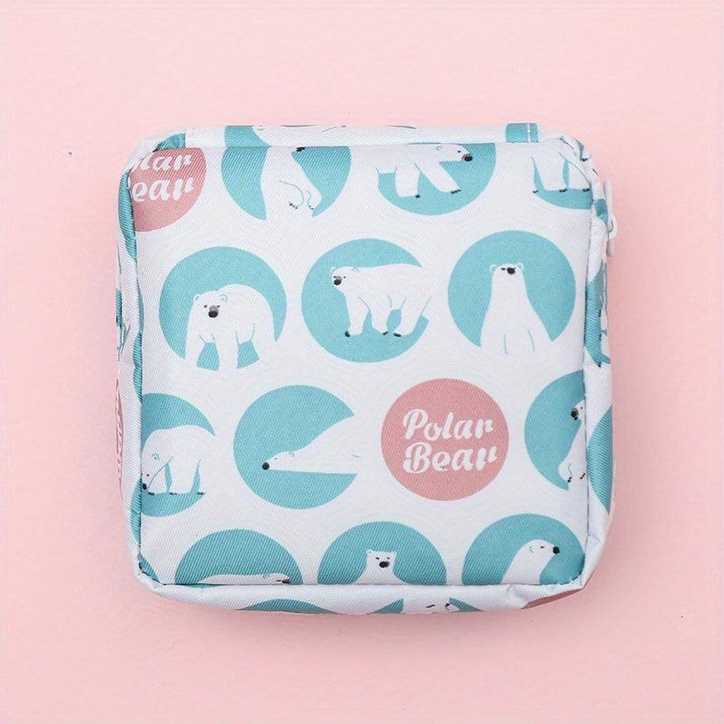 Sanitary Napkin Bag Zipper Storage Clutch Cosmetic Bag
