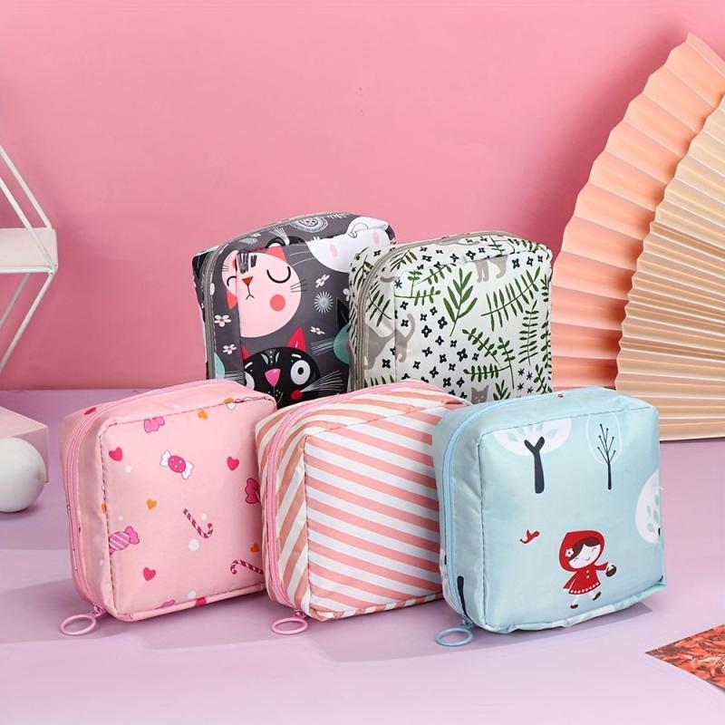 Sanitary Napkin Bag Zipper Storage Clutch Cosmetic Bag