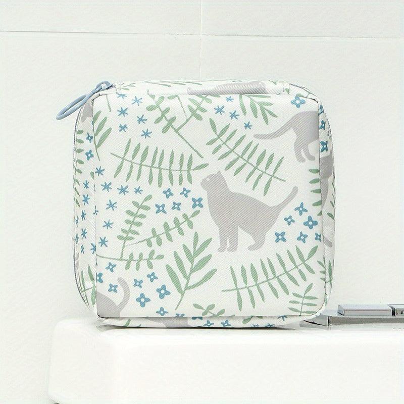 Sanitary Napkin Bag Zipper Storage Clutch Cosmetic Bag