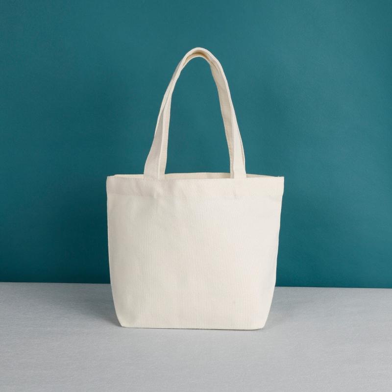 Solid Canvas Tote Bag Durable Shoulder Bag Shopping Bags