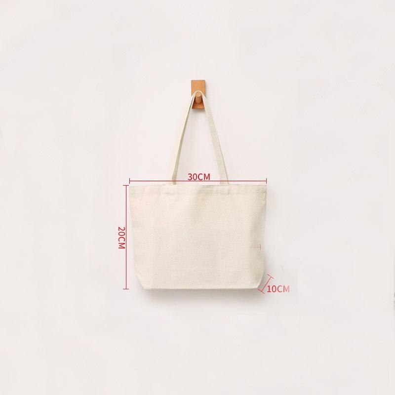 Solid Canvas Tote Bag Durable Shoulder Bag Shopping Bags