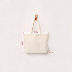 Solid Canvas Tote Bag Durable Shoulder Bag Shopping Bags