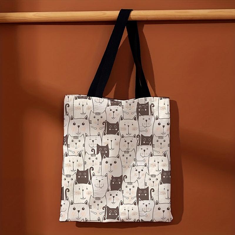 Cats Pattern Shoulder Bag Lightweight Shopper Bag