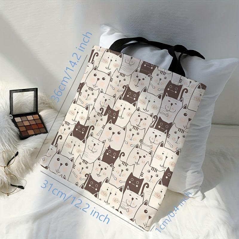 Cats Pattern Shoulder Bag Lightweight Shopper Bag
