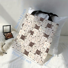 Cats Pattern Shoulder Bag Lightweight Shopper Bag