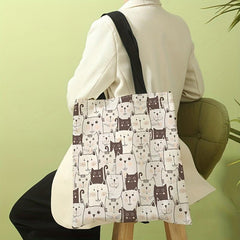 Cats Pattern Shoulder Bag Lightweight Shopper Bag