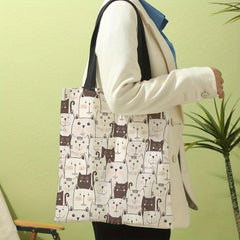 Cats Pattern Shoulder Bag Lightweight Shopper Bag